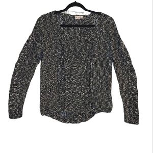 Vintage Mudd Crochet Style Salt and Pepper Sweater size L